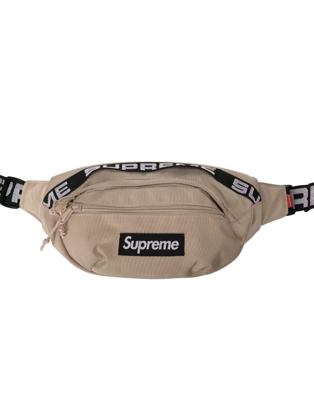 Supreme Tan Waist Bag with Black Logo Strap